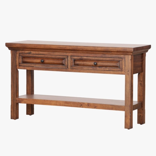 Rustic 2-Drawer Sofa Table