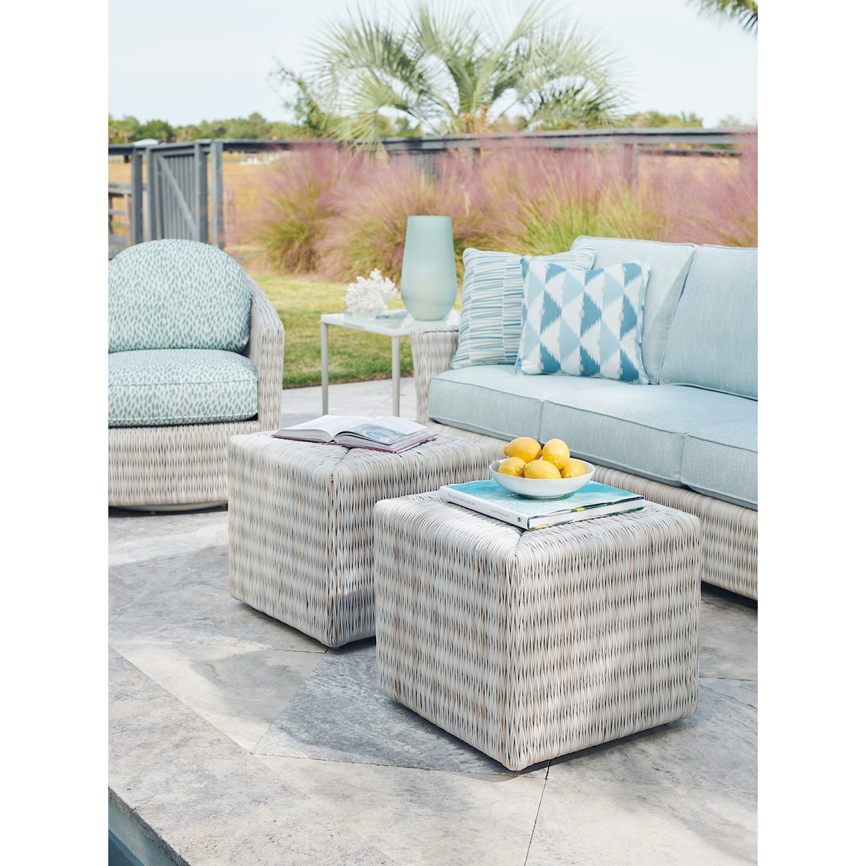 Tommy Bahama Outdoor Living Seabrook Cube Ottoman