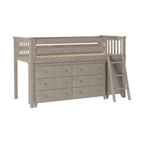 Recommended Windsor Youth Twin Loft Bed w/ 6 Drawer & 3 Drawer Dresser in Stone
