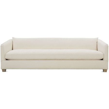 Contemporary 96" Bench Cushion Sofa with Loose Pillow Back