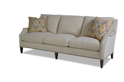 Transitional 3-Cushion Sofa with Nailheads