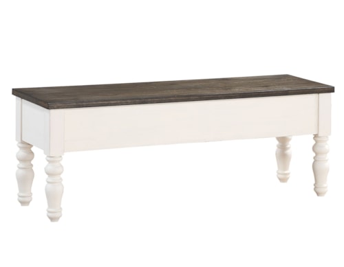 Joana Farmhouse Dining Room Bench with Turned Legs