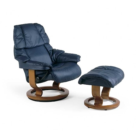 Small Reclining Chair with Classic Base