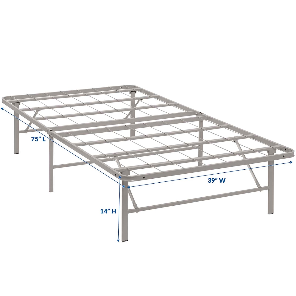 Modway Horizon Twin Stainless Steel Platform Bed Frame