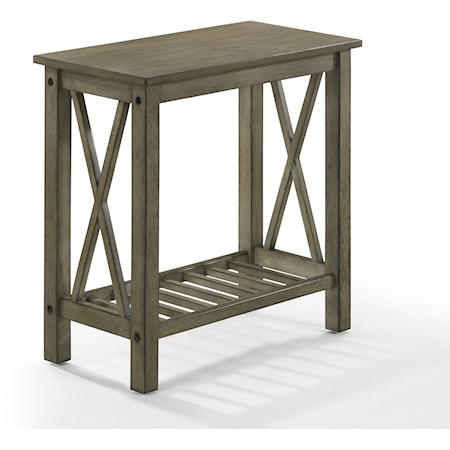 Contemporary End Table with Shelf