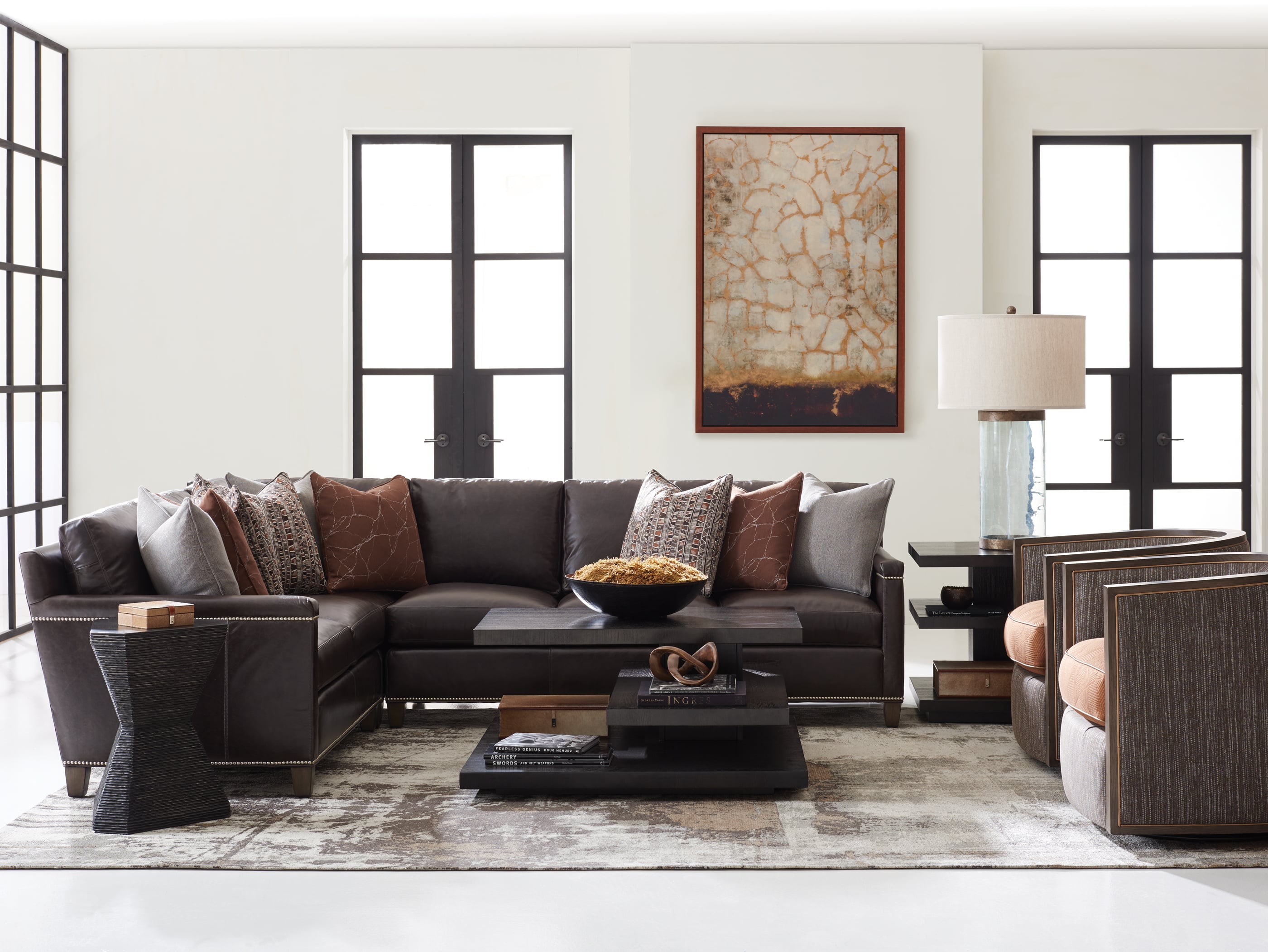 Strada 3-Piece Leather Sectional Sofa