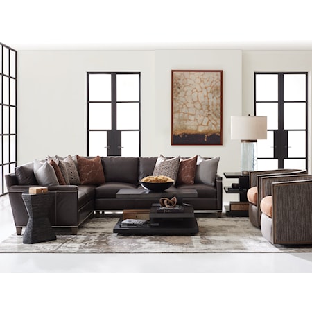 Strada 3-Piece Leather Sectional Sofa