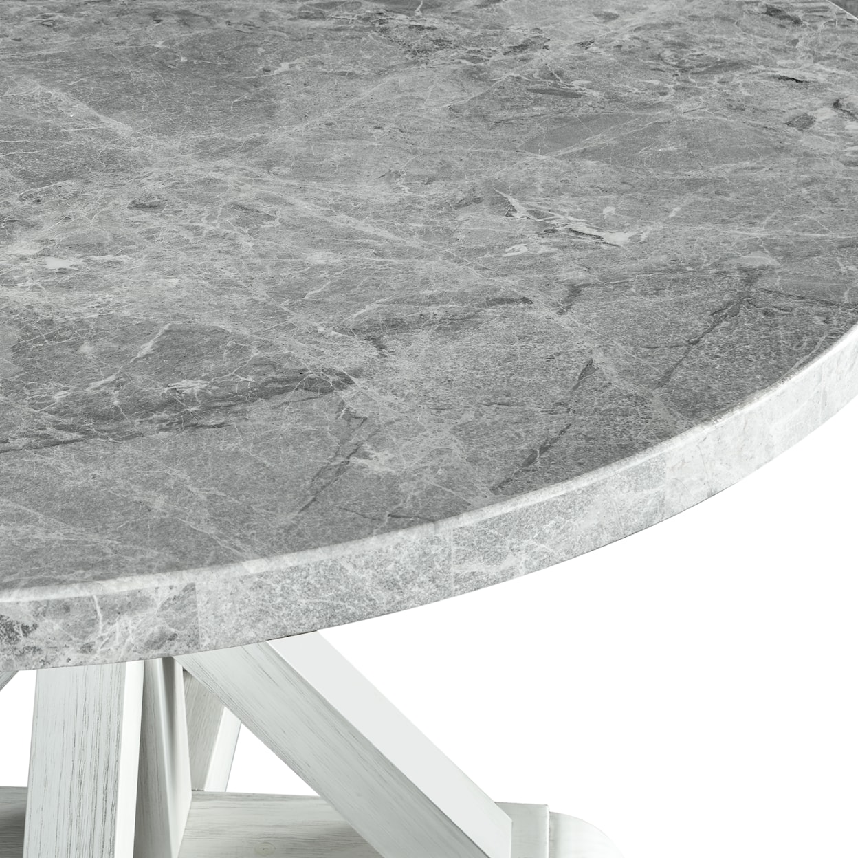 Steve Silver Canova Round Gray Marble Dining Table