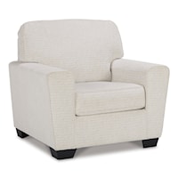Contemporary Upholstered Chair with Block Legs
