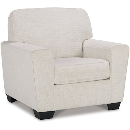 Contemporary Upholstered Chair with Block Legs