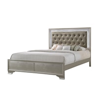 Glam King Bed With Upholstered LED Headboard