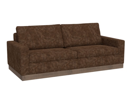Contemporary Plinth-Base Sofa with Throw Pillows