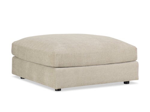 Casual Cocktail Ottoman with Wood Legs