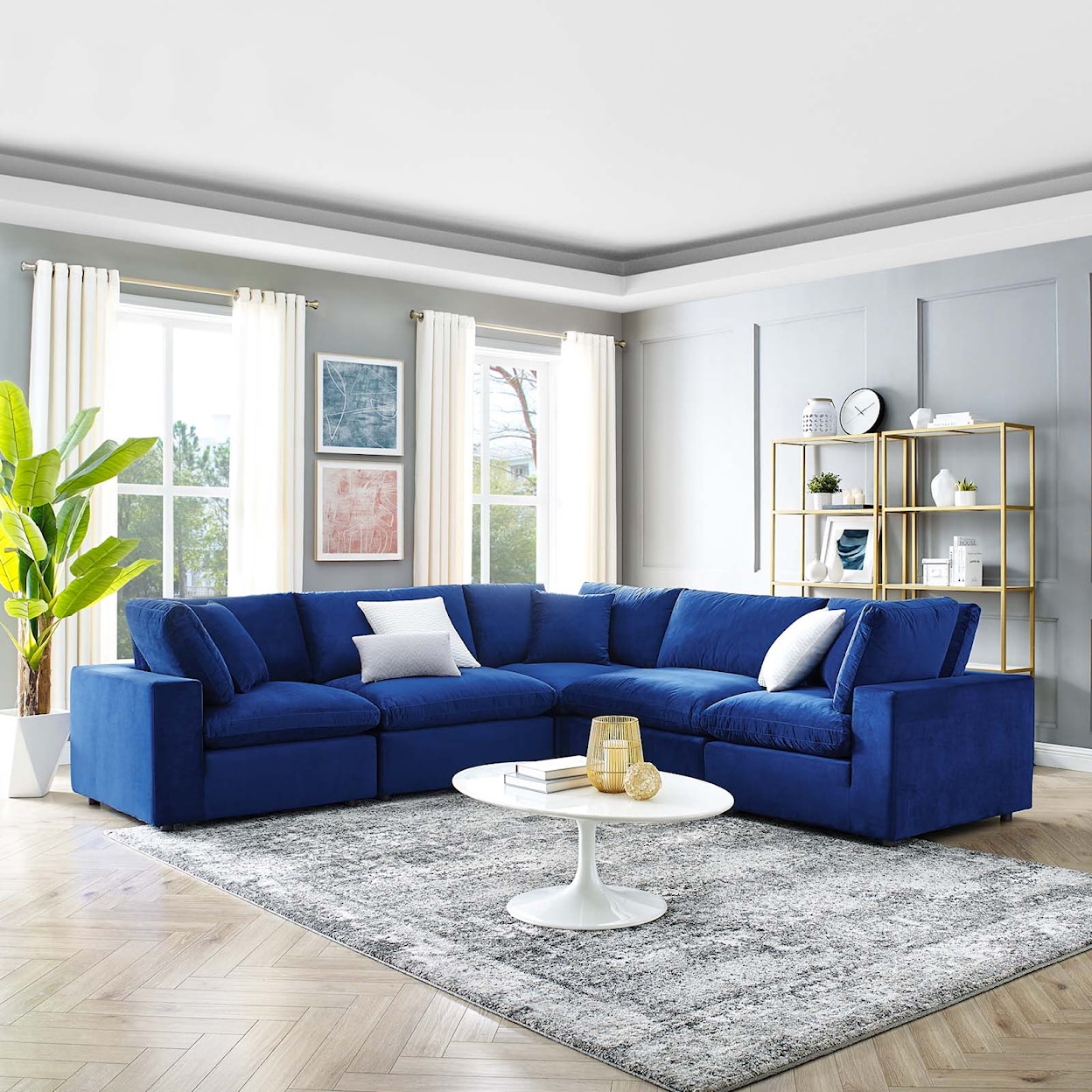 Modway Commix 5-Piece Sectional Sofa