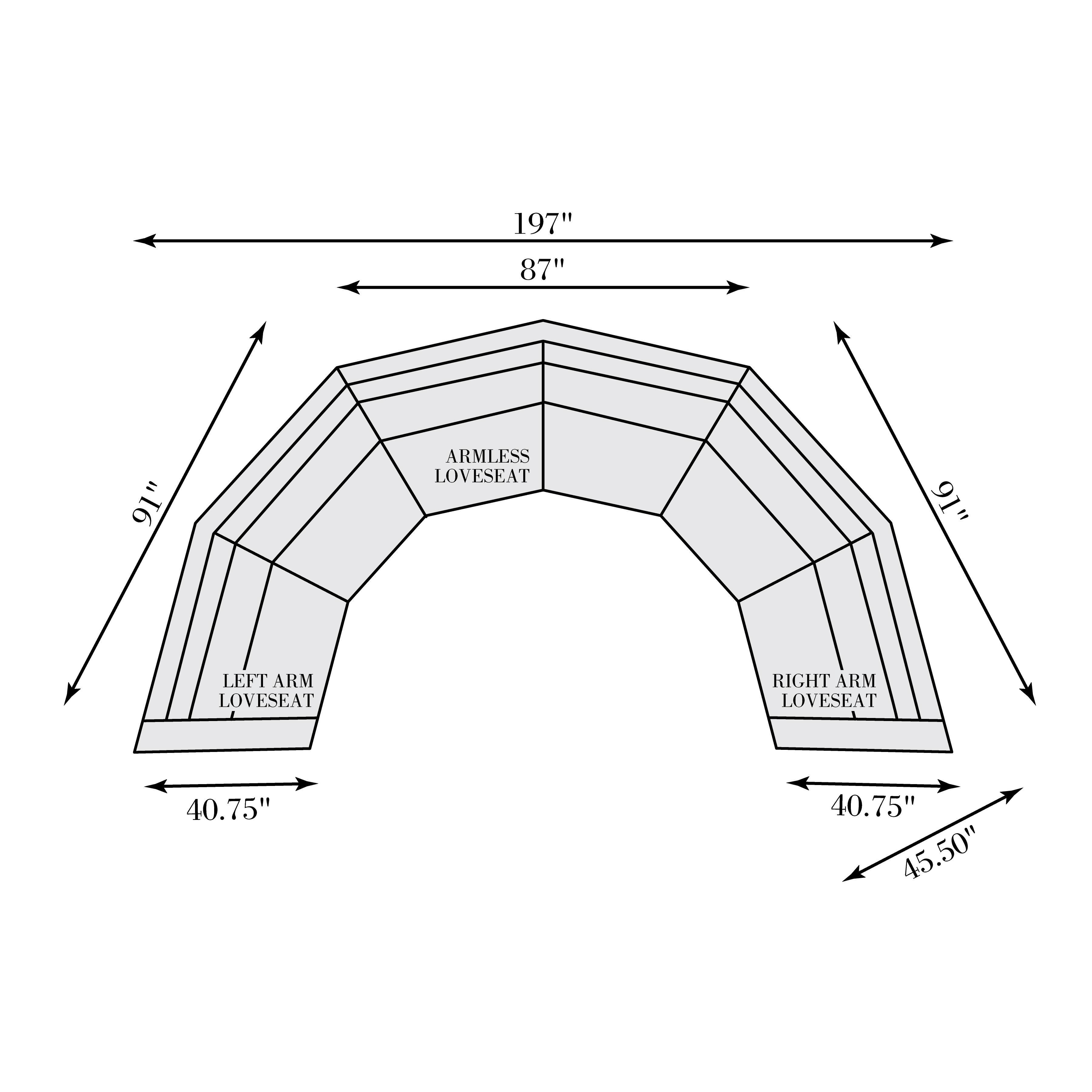 3-pc. Outdoor Crescent Sectional Sofa