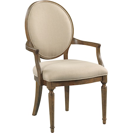 Cecil Oval Back Uph Arm Chair