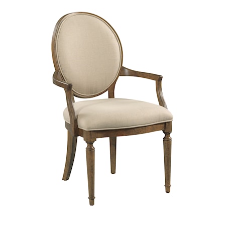 Cecil Oval Back Uph Arm Chair