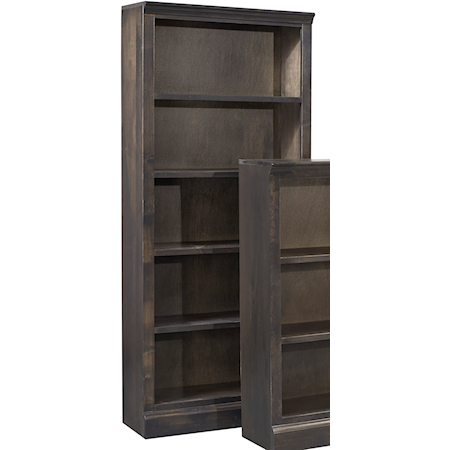 Transitional 72" Bookcase with Four Fixed Shelves