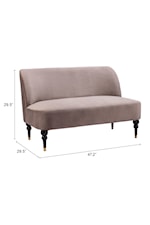 Zuo Bintulu Collection Contemporary Velvet Loveseat