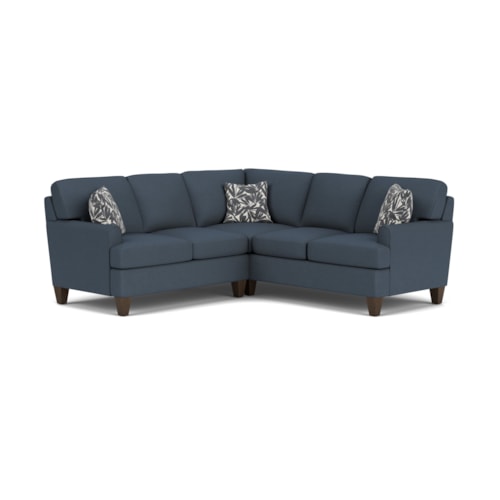 Contemporary Sectional Sofa with Mailbox Arms