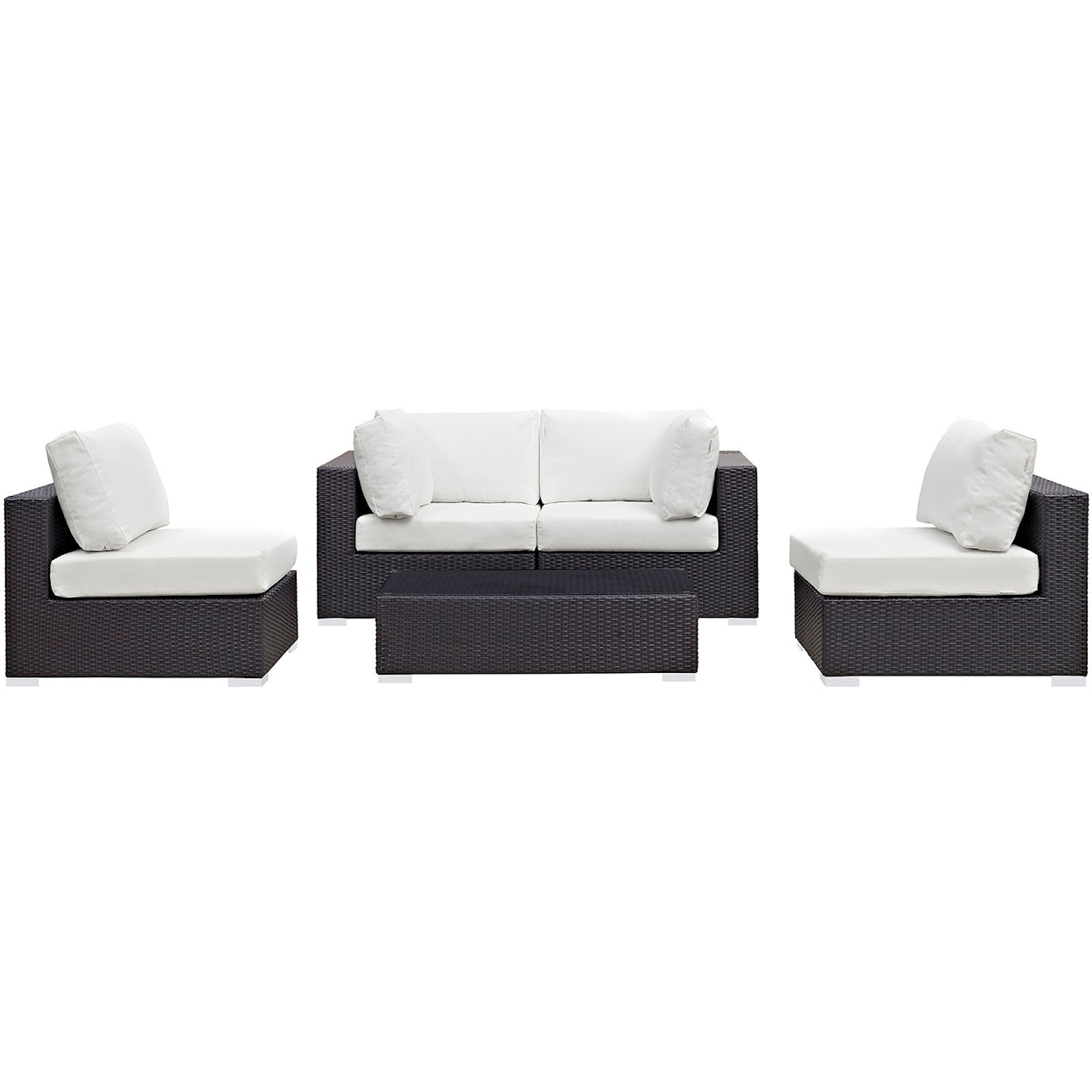 Modway Convene Outdoor 5 Piece Sectional Set