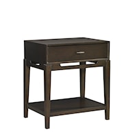 Transitional 1-Drawer Nightstand with Felt-Lined Top Drawer