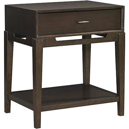 Transitional 1-Drawer Nightstand with Felt-Lined Top Drawer