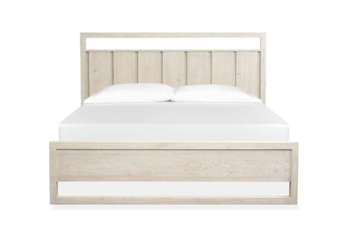 Rustic California King Panel Bed with Low-Profile Footboard