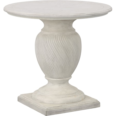 Contemporary Accent Table with Turned Pedestal Base