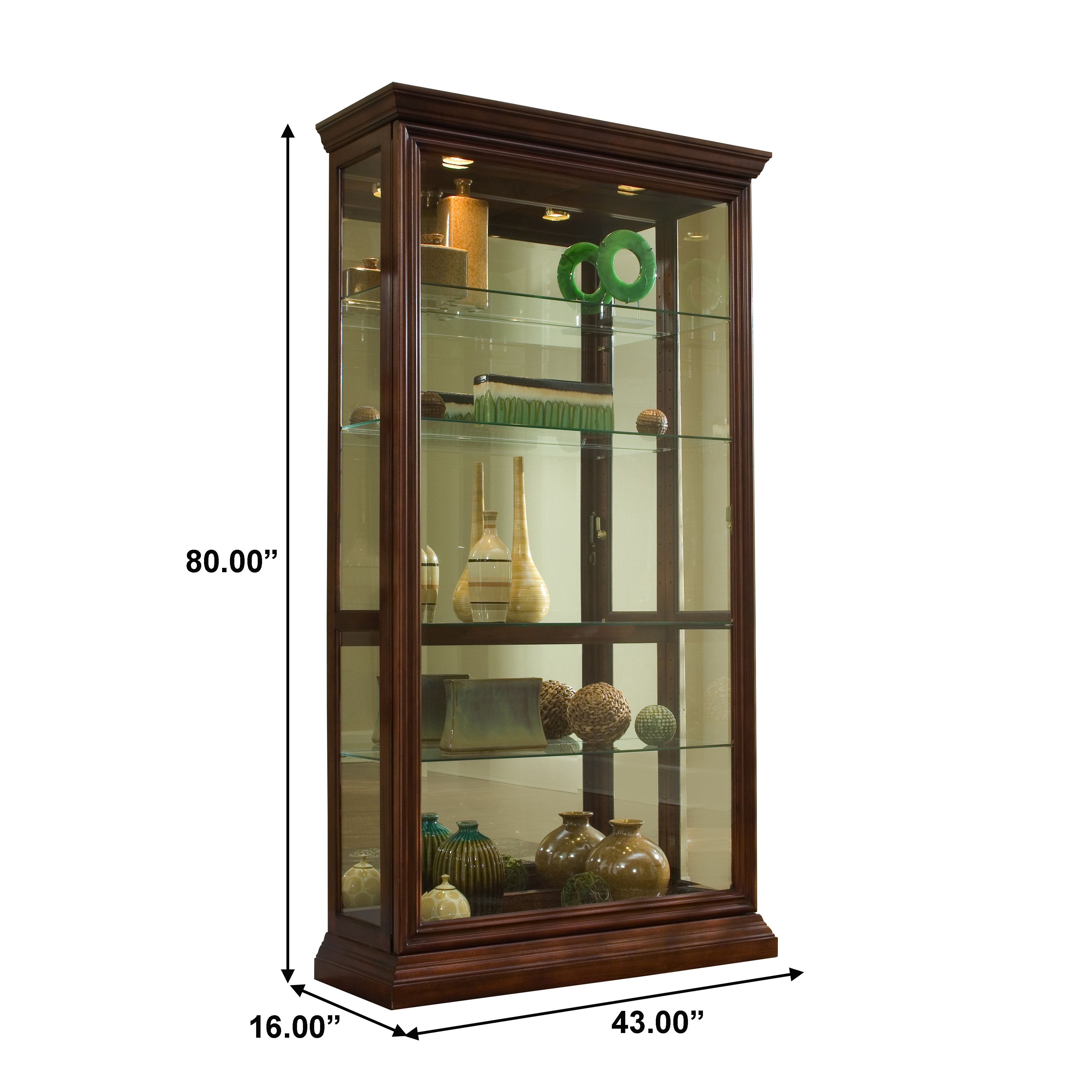 Two-Way Sliding Door Curio Cabinet