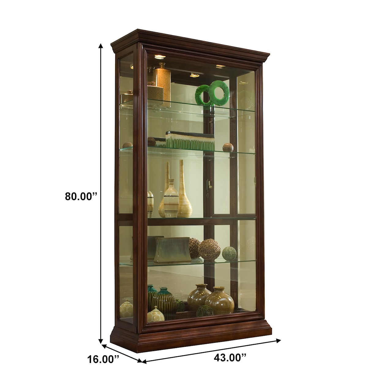 Pulaski Furniture Curios Two-Way Sliding Door Curio Cabinet