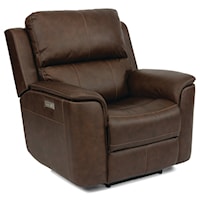 Casual Power Recliner with Power Headrest and Power Lumbar Support