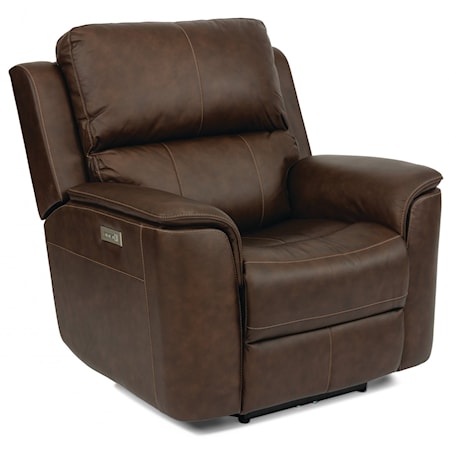 Casual Power Recliner with Power Headrest and Power Lumbar Support