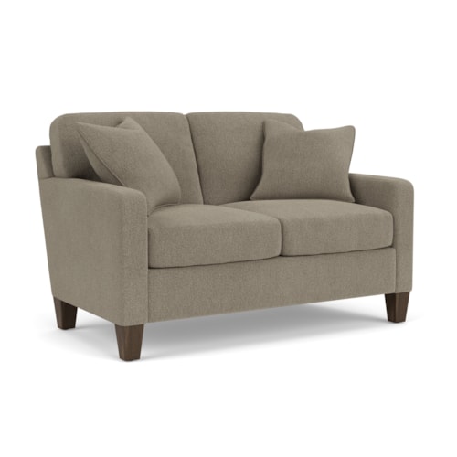 Contemporary Loveseat with Track Arms