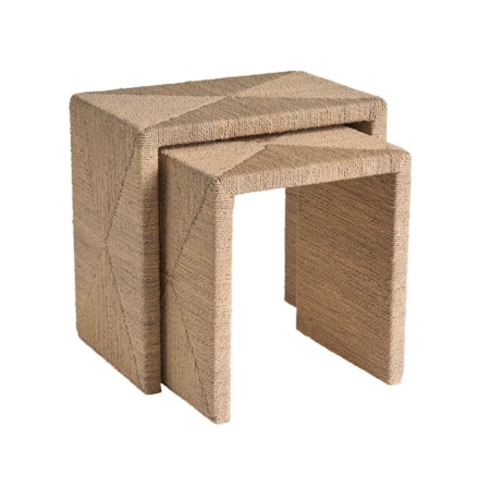 2-Piece Woven Nesting Tables