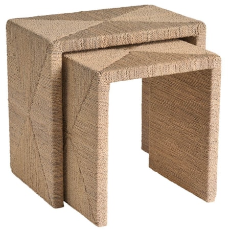 2-Piece Woven Nesting Tables