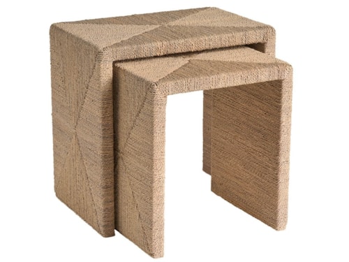 Coastal 2-Piece Woven Nesting Tables