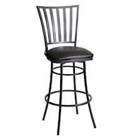 Transitional Bar Height Stool with 360 Swivel