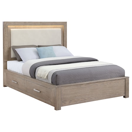 56-inch Queen LED Storage Bed