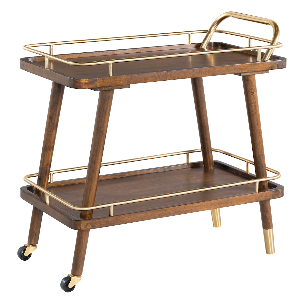 Accentrics Home Accents Modern Bar Cart in Brown