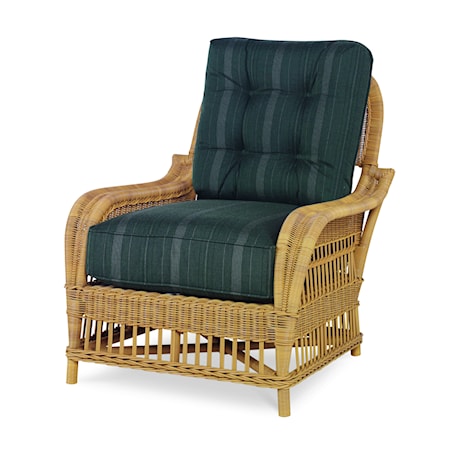 Outdoor Wicker Lounge Chair W/ Button Back
