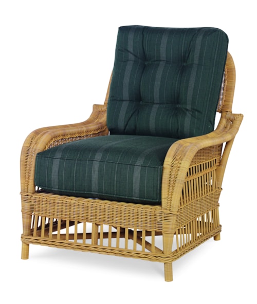 Casual Outdoor Wicker Lounge Chair W/ Button Back