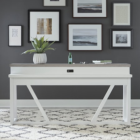 Modern Farmhouse Console Bar Table with Charging Station