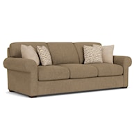 Transitional 93" Three-Cushion Sofa with Rolled Arms