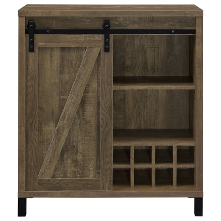 RUSTIC OAK BAR CABINET |