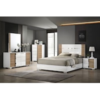 Contemporary Two Tone 4-Piece Queen Bedroom Set