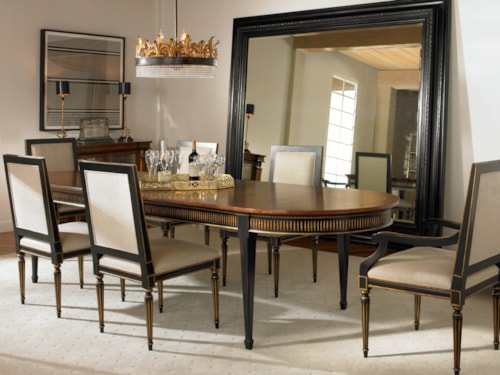 Table and Chair Set with 2 Arm Chairs and 3 Side Chairs