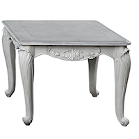 Traditional Square End Table with Ornate Detailing
