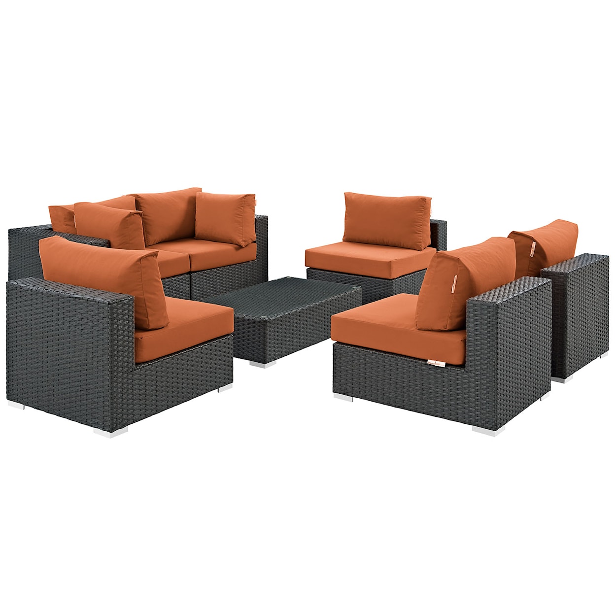 Modway Sojourn Outdoor 7 Piece Sectional Set