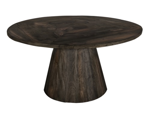 Modern Rustic Round Dining Table with Pedestal Base